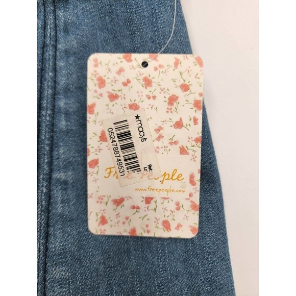 NWT Free People Zip to It Denim Mini Jean Skirt Chloe Wash Women's Sz 8 - Picture 9 of 12